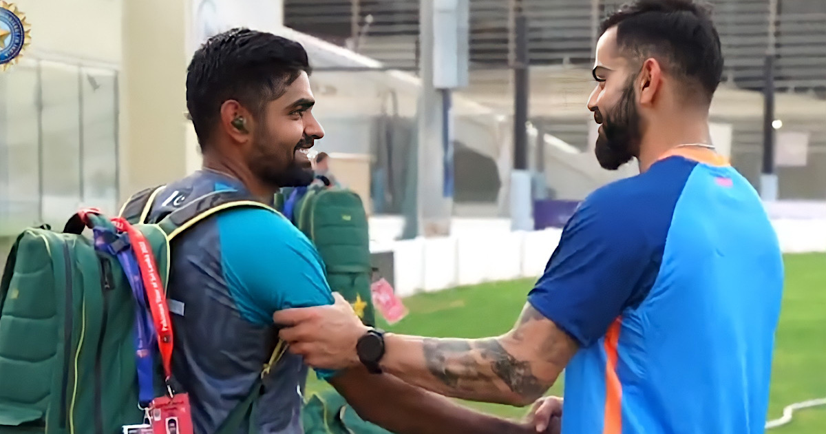 Babar Azam and Virat Kohli meeting each other in Dubai ahead of Asia Cup.