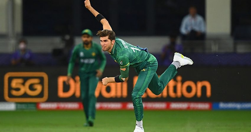 Shaheen Afridi bowling during T20 World Cup