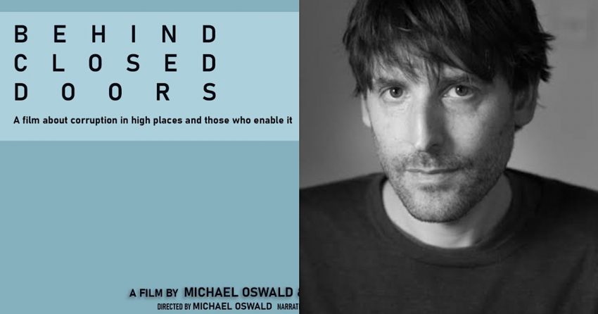 picture collage of Michael Oswald and Behind Closed Doors poster