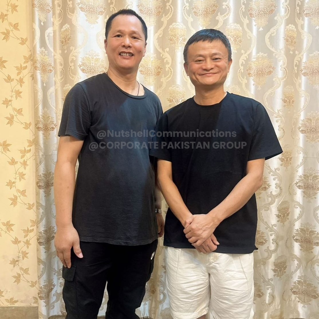 Jack Ma with a friend during his visit to Pakistan